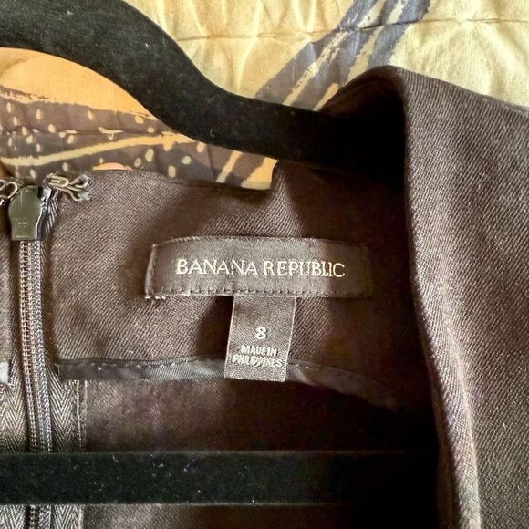 Banana Republic black square neck shift sheath dress size 8 - Picture 4 of 4